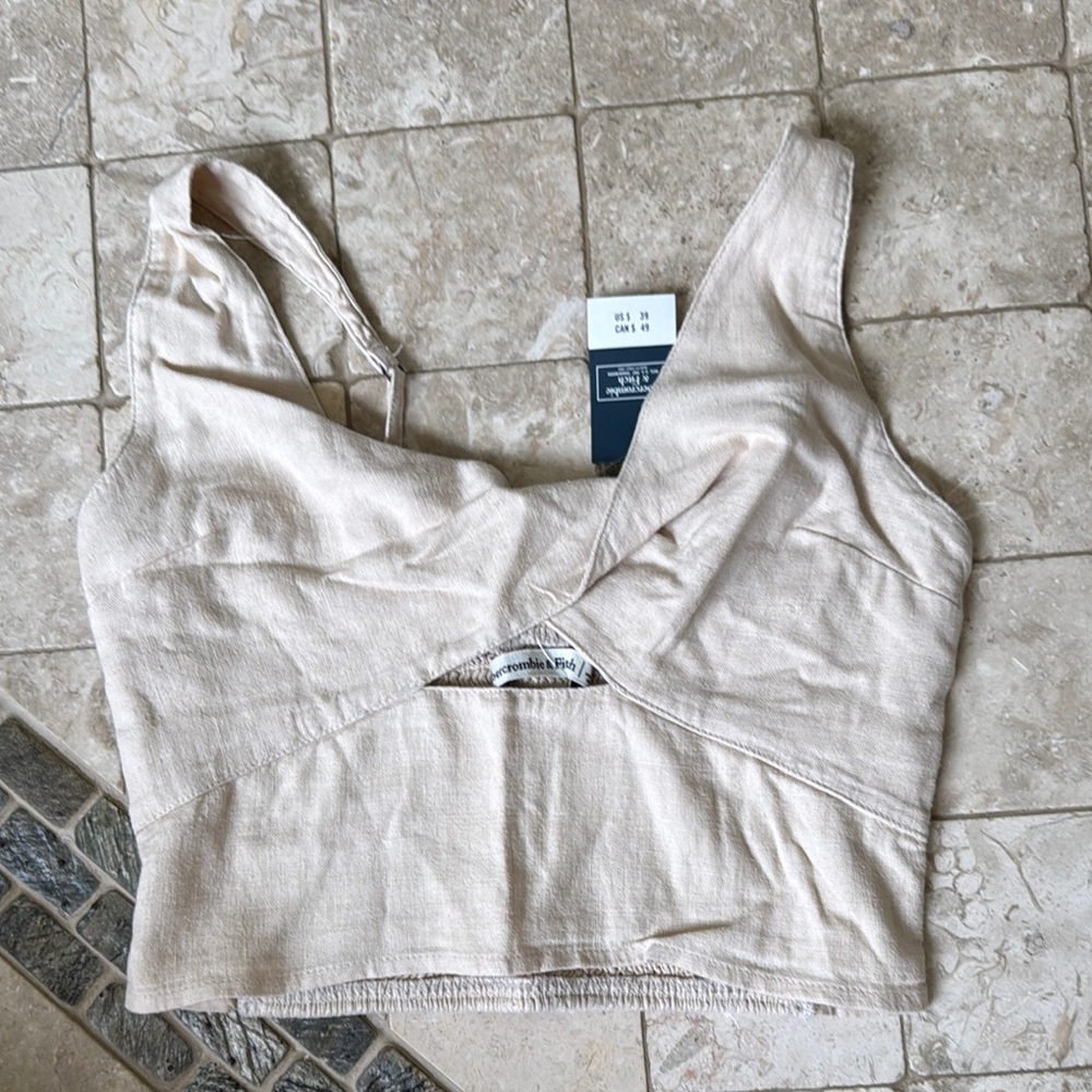 Beige Sleeveless Women's Top
